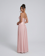 Damska sukienka maxi z gorsetem i fiszbinami