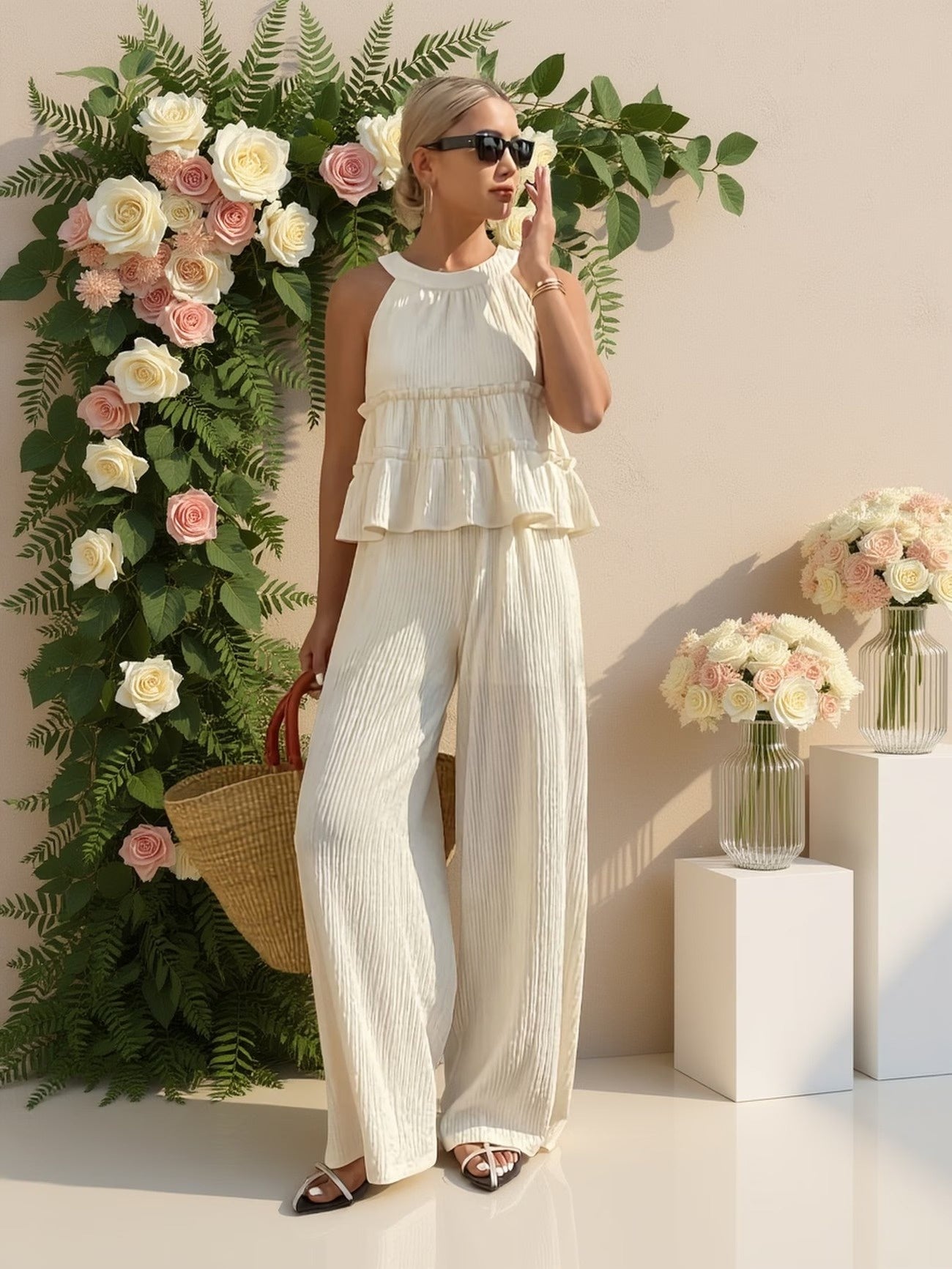 Damski komplet dwuczęściowy typu halter