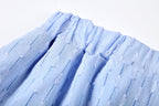 Damski komplet z oversizową koszulą z długim rękawem i szortami