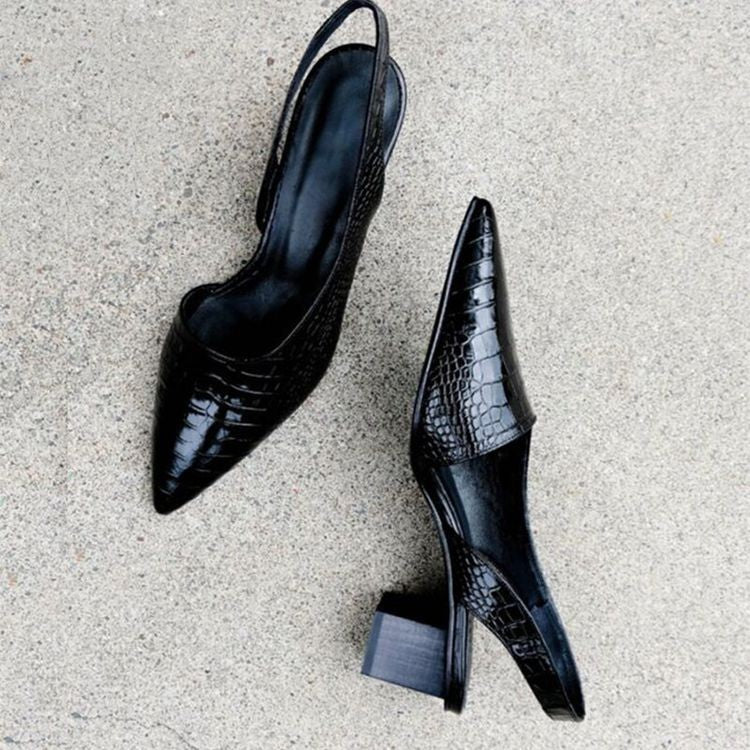 Damskie Szpilki z spiczastym noskiem i zapięciem slingback