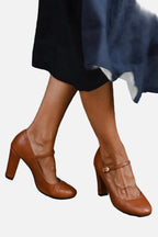 Damskie heels Mary Jane z zaokrąglonym czubkiem