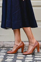 Damskie heels Mary Jane z zaokrąglonym czubkiem
