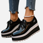 Damskie buty na platformie ze sznurówkami