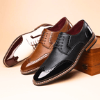 Męskie półbuty Oxford z zdobieniem brogues i kontrastowym noskiem