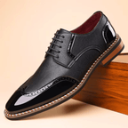 Męskie półbuty Oxford z zdobieniem brogues i kontrastowym noskiem