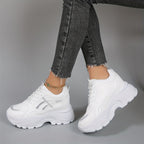 Damskie sneakersy na platformie z zaokrąglonym noskiem