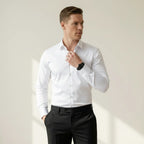 Męska koszula slim fit z długim rękawem i kołnierzykiem