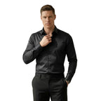 Męska koszula slim fit z długim rękawem i kołnierzykiem