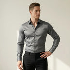 Męska koszula slim fit z długim rękawem i kołnierzykiem