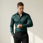 Męska koszula slim fit z długim rękawem i kołnierzykiem