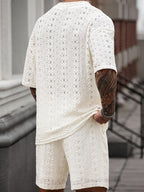 Męski zestaw dwuczęściowy z ażurowej koronki