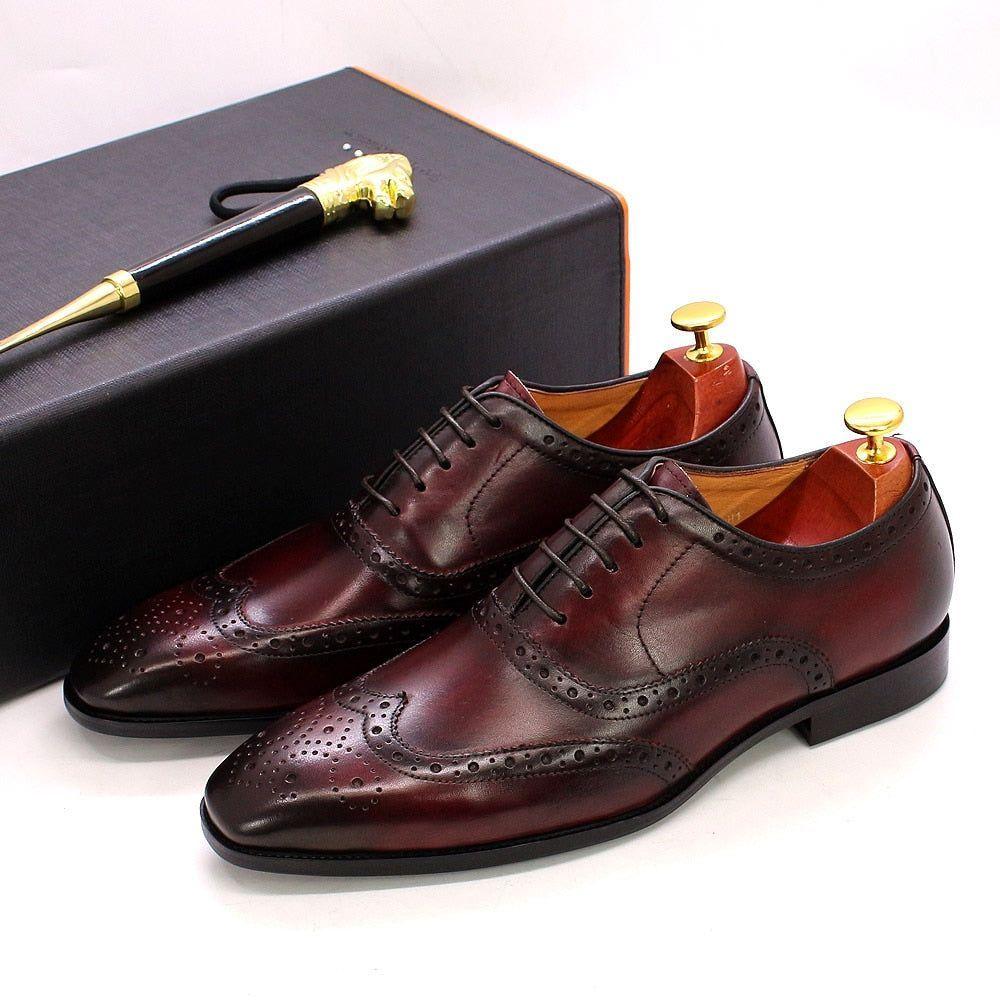 Męskie buty oxford ze sznurowaniem i zamkniętym przodem