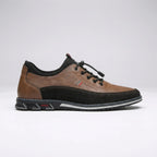 Męskie buty sznurowane z zamkniętym przodem i podeszwą gumową