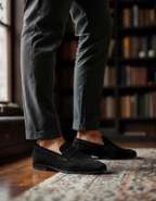 Męskie mokasyny penny loafers z charakterystyczną wstawką na nosku