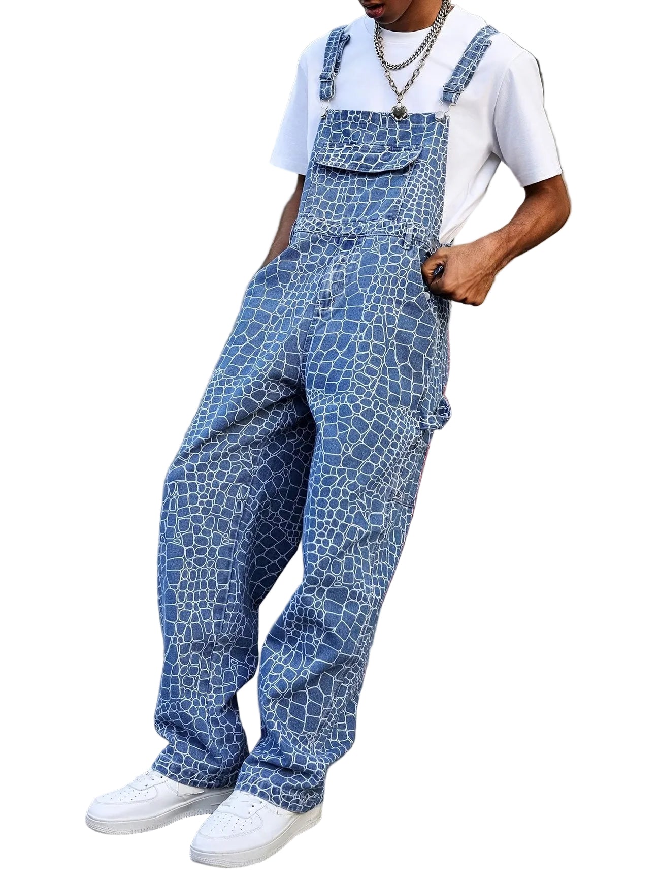 Kombinezony męskie w geometryczny wzór