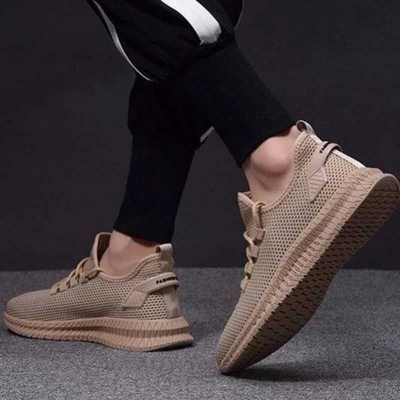 Męskie sneakersy z siateczkową cholewką i sznurowaniem
