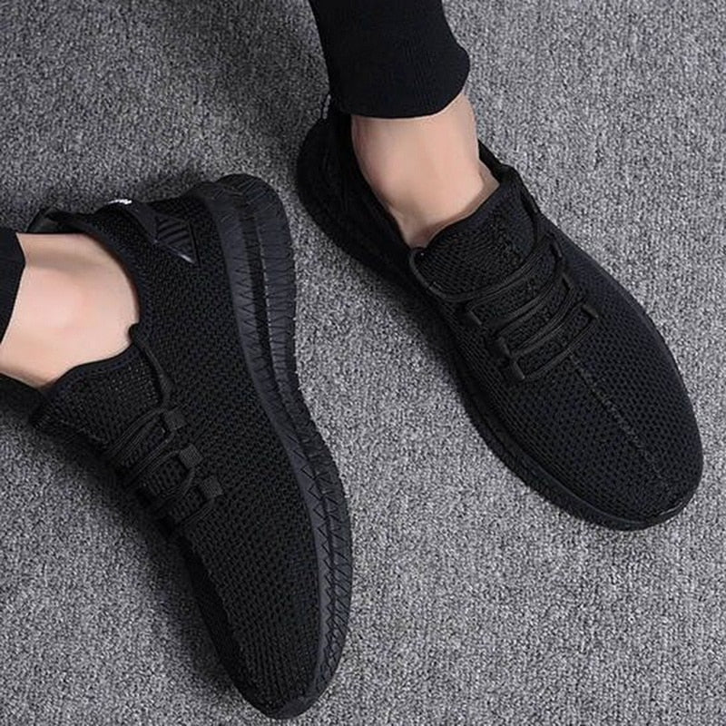 Męskie sneakersy z siateczkową cholewką i sznurowaniem