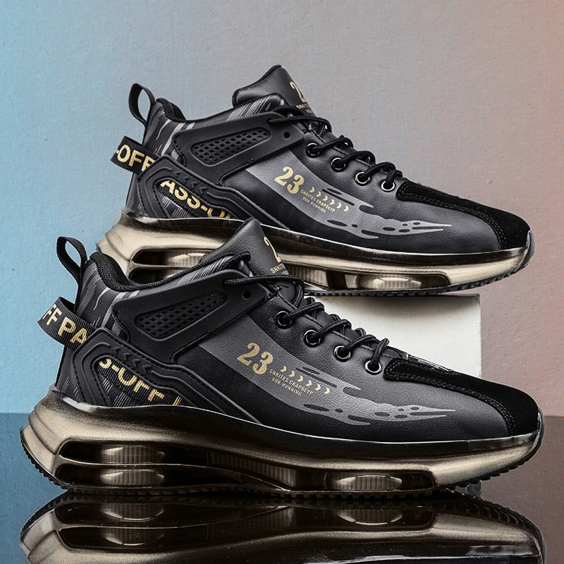 Męskie sneakersy wysokie z sznurowaniem