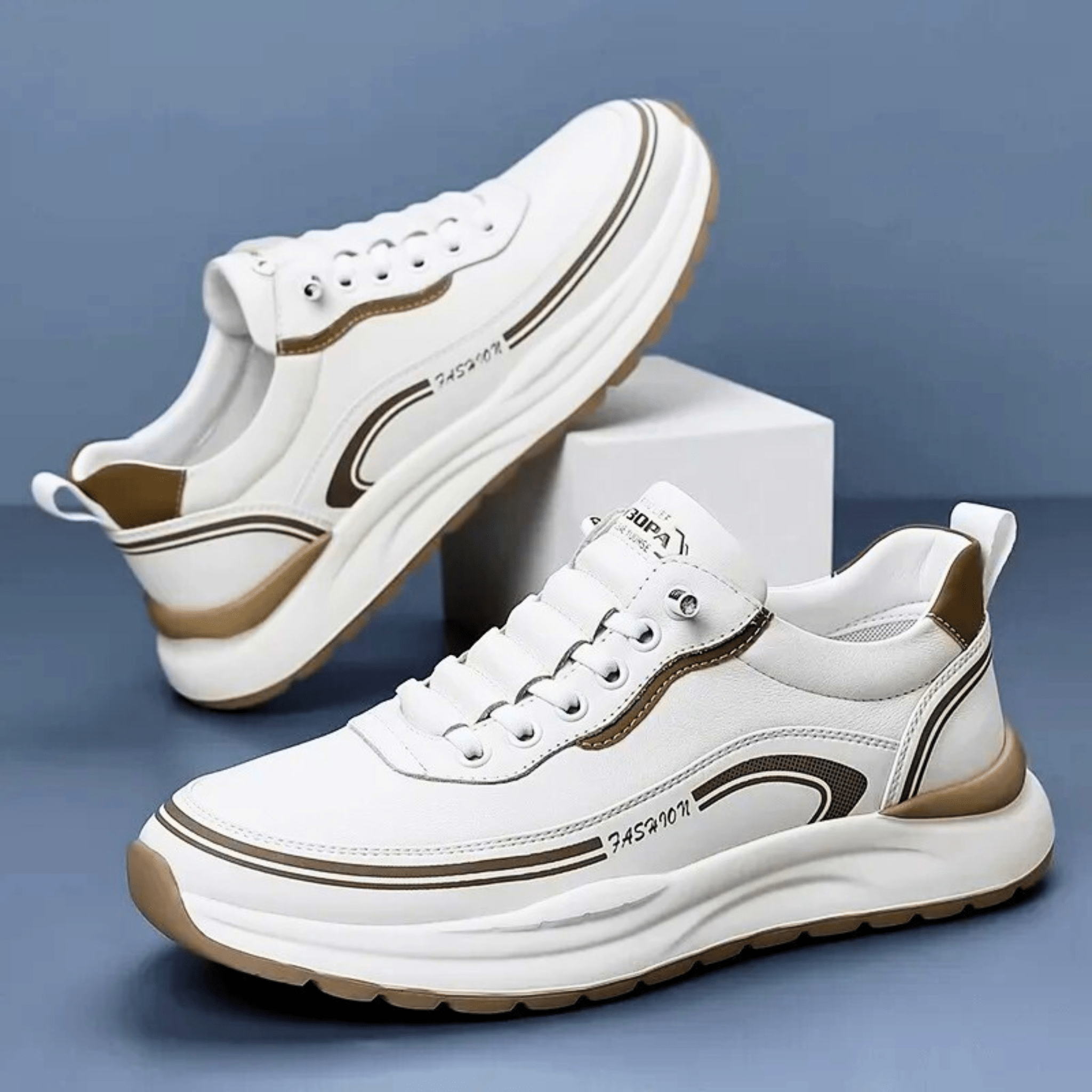 Męskie sneakersy z zaokrąglonym noskiem i profilowaną podeszwą