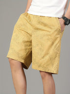 Męskie szorty z nadrukiem liści