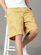 Męskie szorty z nadrukiem liści