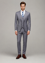 Męskie trzyczęściowy garnitur slim fit z jednorzędową marynarką