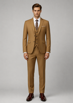 Męskie trzyczęściowy garnitur slim fit z jednorzędową marynarką