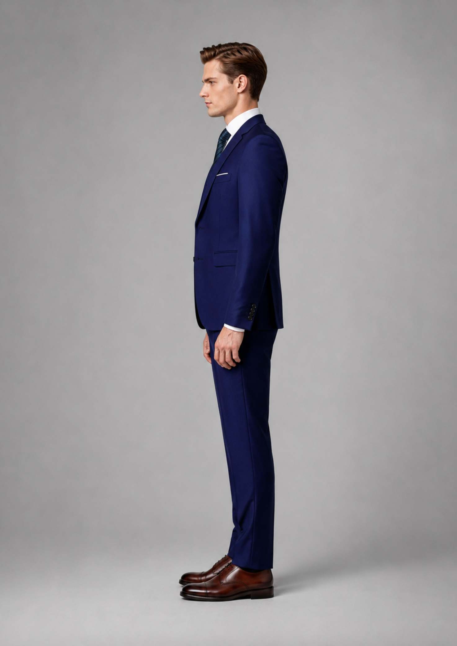 Męskie trzyczęściowy garnitur slim fit z jednorzędową marynarką